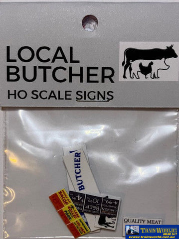 Ttg-045 The Train Girl -Signage- Áussie Advertising Butcher (6-Pack) Ho Scale Scenery
