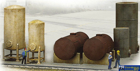 Wal-3197 Walthers Cornerstone Kit Industrial Tanks Detail Set Ho Scale Structures