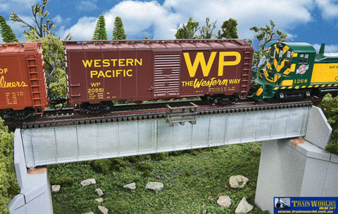 WAL 4507 Walthers Cornerstone Kit 70’ Single Track Railroad Deck Girder Bridge HO Scale Structures