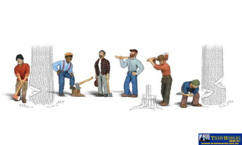 Woo-A1876 Woodland Scenics Lumberjacks (6-Pack) Ho Scale Figure