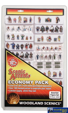 Woo-A2053 Woodland Scenics Economy Figure Set Assorted (100-Pack) Ho Scale