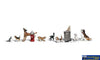 Woo-A2725 Woodland Scenics Dogs & Cats (11-Pack) O Scale Figure
