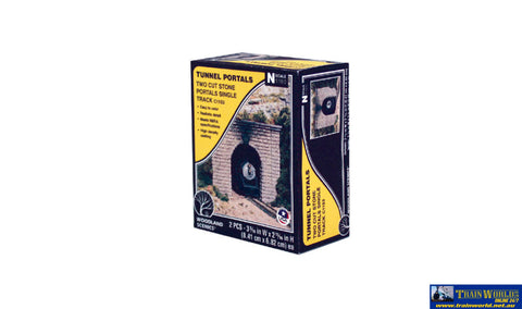 Woo-C1153 Woodland Scenics Tunnel-Portals Single-Track Cut-Stone (2-Pieces) N-Scale Scenery