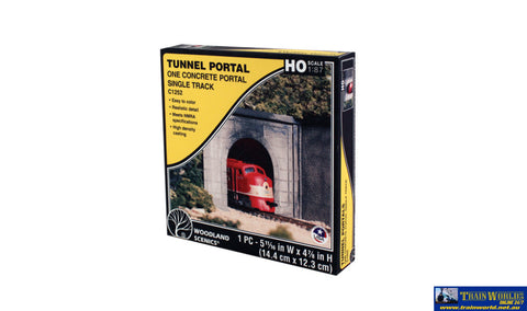 Woo-C1252 Woodland Scenics Tunnel-Portal Single-Track Concrete Ho-Scale Scenery