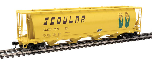 WAL-7860 Walthers-Mainline 59' Cylindrical Hopper -Scoular SCOX #1511 (yellow, brown, green; Double-Corn Logo) Ready to Run HO Scale