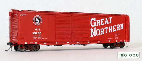 MOL-7050106 Moloco St. Cloud built 50' XM 15-0 Double-slider offset, Delivery 1957 Vermillion Red #35277(Circular Reflectors) HO-Scale