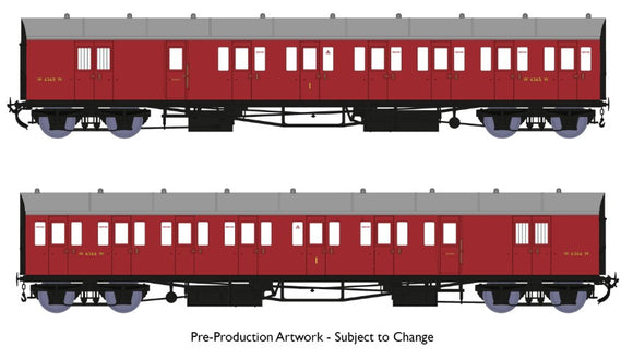 RAP-946003 Rapido UK BR B-Set, Dia-E140 'BR Crimson' *W6365W & W6366W* (Twin-Pack) Era-4 OO-Scale