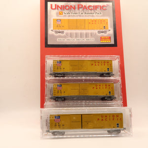 NSC-0025 Used Goods Micro Trains Line Union Pacific 4 Car Runner Pack N Scale