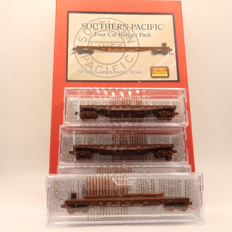 NSC-0026 Used Goods Micro Trains Line Southern Pacific 4 Car Runner Pack N Scale