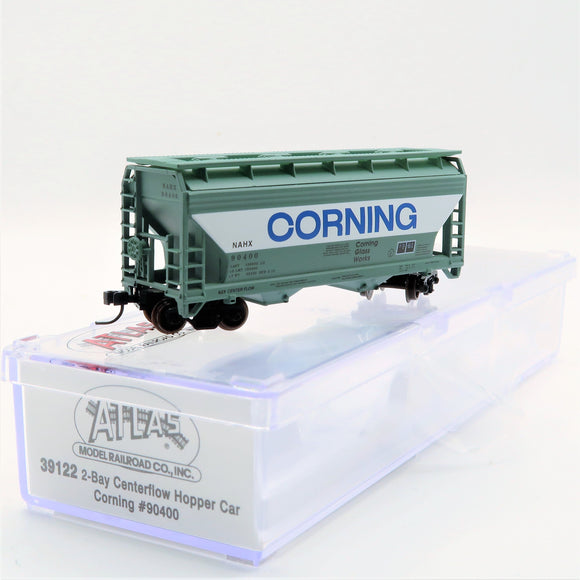 NSC-0211 Used Goods Atlas 2 Bay Centerflow Hopper Corning #90400 N Scale