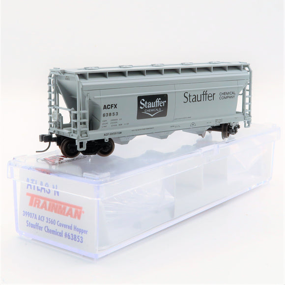 NSC-0224 Used Goods Atlas ACF 3560 Covered Hopper Stauffer Chemicals #63853 N Scale