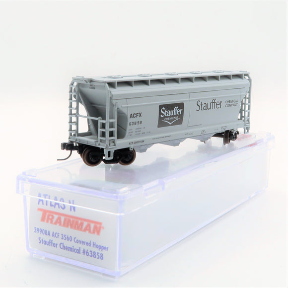 NSC-0225 Used Goods Atlas ACF 3560 Covered Hopper Stauffer Chemicals #63858 N Scale