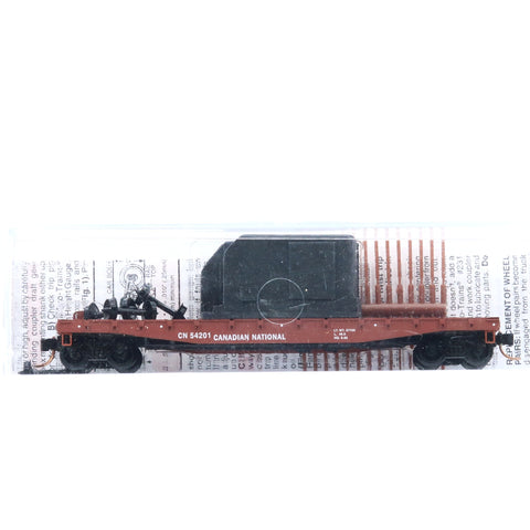 SSH-887 Used Goods Micro Trains Lines 50' Flat Car w/crane load CN N Scale