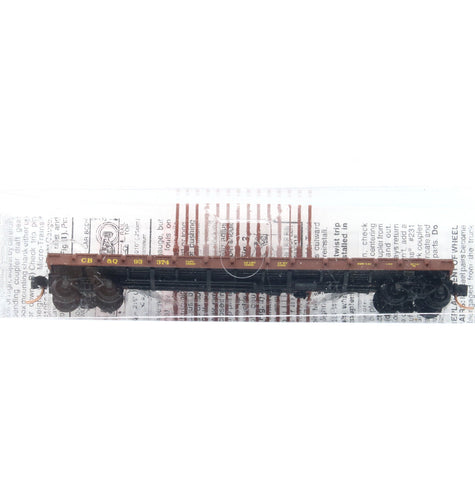 SSH-1014 Used Goods Micro Trains Lines 50' Flat Car CB&Q N Scale