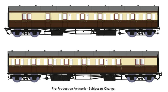 RAP-946011 Rapido UK BR(W) B-Set, Dia-E140 'Chocolate & Cream' *W6999 & W7000* (Twin-Pack) Era-3 OO-Scale