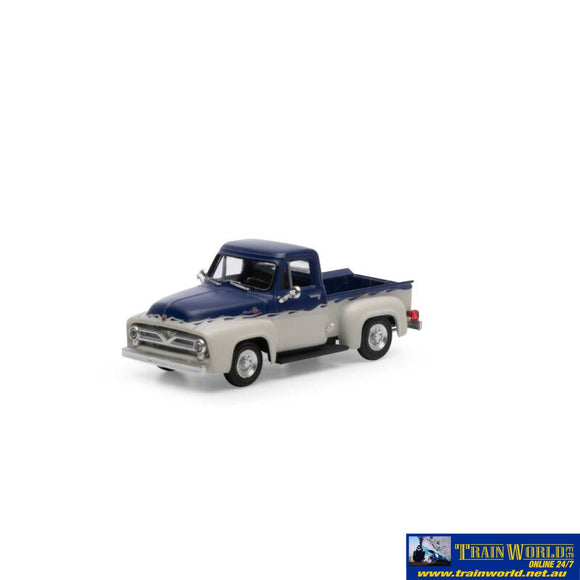 Ath-26466 Athearn Rtr 1955 Ford F-100 Pickup Blue/White Ho Scale Vehicle