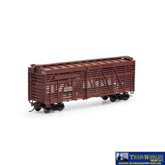 Ath-75989 Athearn 40 Stock Car Atsf #25140 Ho Scale Rolling