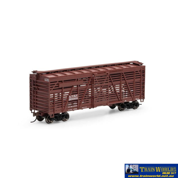 Ath-75990 Athearn 40 Stock Car Atsf #26669 Ho Scale Rolling
