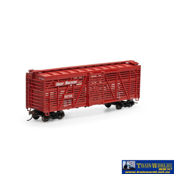 Ath-75998 Athearn 40 Stock Car Gn #55755 Ho Scale Rolling