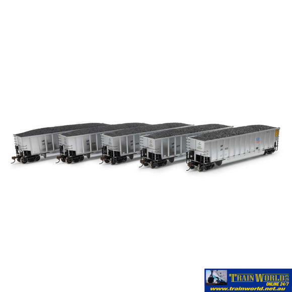 5 Wagons Miniatures Athearn – Échelle N 1/160 – Tombereaux Chargés BNSF – Occasion