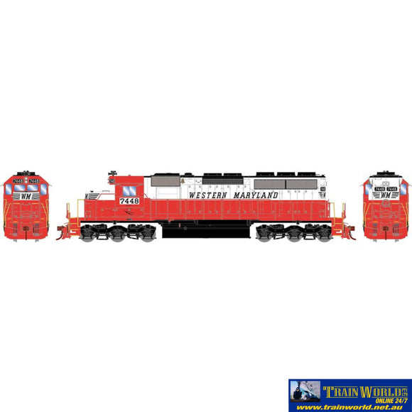 Ath-87231 Athearn Sd40 Locomotive Western Maryland #7448 Dcc Ready Ho Scale