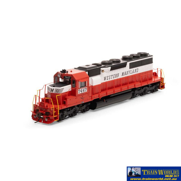 Ath-87330 Athearn Sd40 Locomotive With Dcc & Sound Western Maryland #7447 Ho Scale