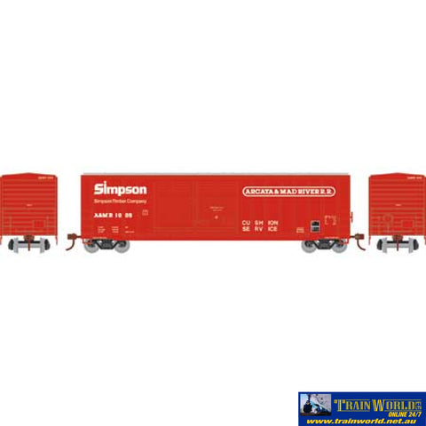 Ath-98510 Athearn Rtr 50 Fmc Offset Dd Box Arcata & Mad River #1009 Ho Scale Rolling Stock