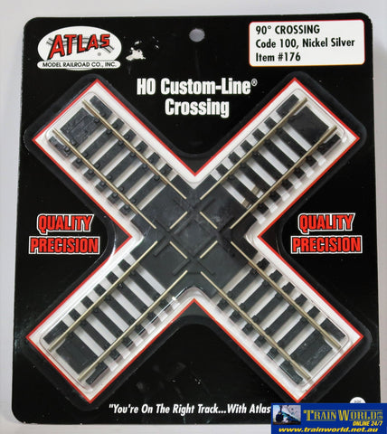 Atl-0176 Atlas Custom-Line Ho Code-100 90° Crossing (Insulfrog) 152.4Mm Length Track/accessories