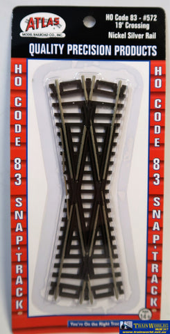 Atl-0572 Atlas Snap-Track Ho Code-83 19° Crossing (Insulfrog) 154Mm Length Track/accessories