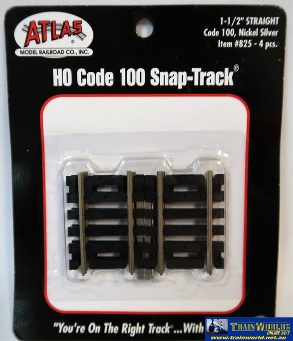 Atl-0825 Atlas Snap-Track Ho Code-100 Straight 1.5 (38.1Mm) Length (4-Pack) Track/accessories