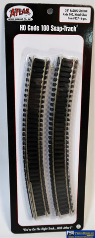 Atl-0837 Atlas Snap-Track Ho Code-100 Curve 24 (609.6Mm) Radius (6-Pack) Track/accessories