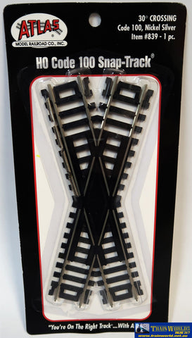 Atl-0839 Atlas Snap-Track Ho Code-100 30° Crossing (Insulfrog) 152.4Mm Length Track/accessories