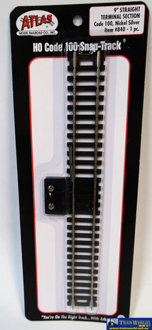 Atl-0840 Atlas Snap-Track Ho Code-100 Terminal-Straight 9 (228.6Mm) Length Track/accessories
