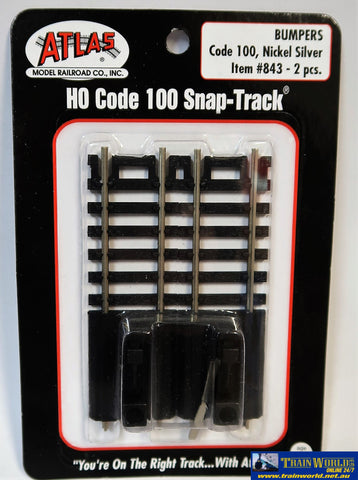 Atl-0843 Atlas Snap-Track Ho Code-100 Bumper 92Mm Length (Pair) Track/accessories