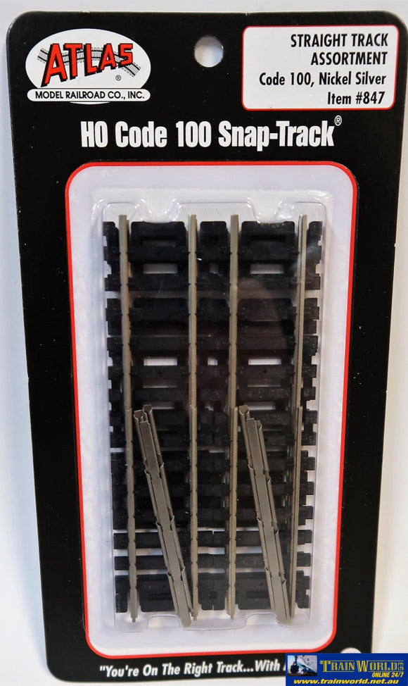 Atl-0847 Atlas Snap-Track Ho Code-100 Straight-Assorted Pack (12-Piece) Track/accessories