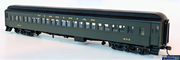 Atl-20004871 Atlas Paired-Window Coach Virginian Railway #203 Green/Black Ho-Scale Rolling Stock