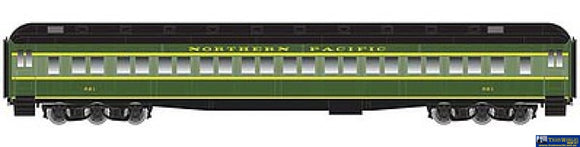 Atl-20004965 Atlas Paired-Window Coach Northern Pacific #621 Green/Yellow/Black Ho-Scale Rolling