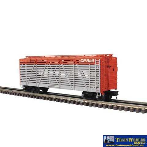 ATL-20024621 Atlas-Trainman ACF 40’ Steel Stock Car Canadian Pacific (gray red white) #278521 O Scale (2-Rail) Rolling