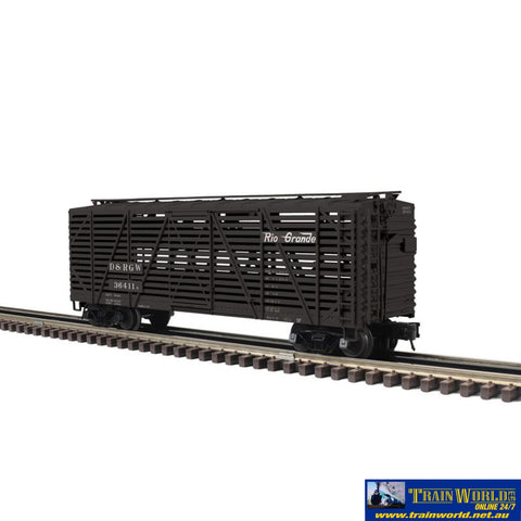ATL-20024661 Atlas-Trainman ACF 40’ Steel Stock-Car Rio Grande ’D&RGW’ #36411D *Black* O-Scale (2-Rail) Rolling Stock