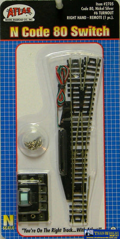 Atl-2704 Atlas Standard-Switch N Code-80 #6 Remote (Solenoid) Left-Hand Turnout (Insulfrog) 155Mm