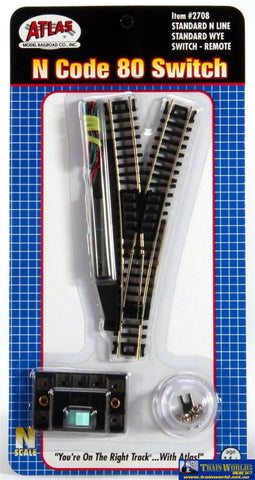 Atl-2708 Atlas Standard-Switch N Code-80 Wye Remote (Solenoid) Turnout (Insulfrog) 124Mm Length
