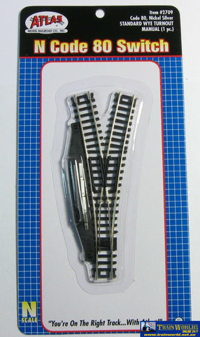 Atl-2709 Atlas Standard-Switch N Code-80 Wye Manual Turnout (Insulfrog) 124Mm Length