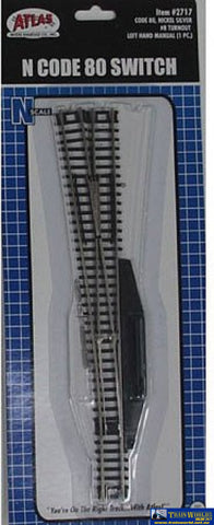 Atl-2717 Atlas Standard-Switch N Code-80 #8 Manual Left-Hand Turnout (Insulfrog) 192Mm Length