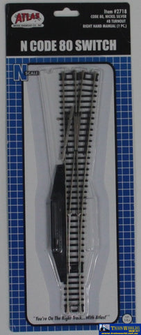 Atl-2718 Atlas Switch N Code-80 #8 Manual Right-Hand Turnout (Insulfrog) 192Mm Length