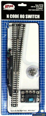 Atl-2720 Atlas Switch N Code-80 #8 Remote (Solenoid) Right-Hand Turnout (Insulfrog) 192Mm Length