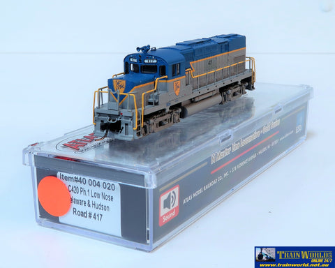 Atl-40004020 Atlas C420 #417 Delaware & Hudson N Scale Esu Dcc Sound Locomotive