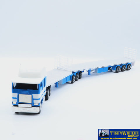 ATM-FLBDFT Aussie Truck Models Freightliner Blue w/double Flat Beds HO Scale - Vehicle