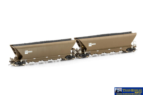 Aus-Nch60 Auscision Phwh Coal Hopper Whitehaven Wagon Grime - 4 Car Pack Ho Scale Rolling Stock