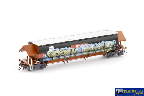 AUS-NGH72 Auscision BGKF Grain Hopper Faded SRA Red with SSR Logos Grain Lid DCA Bogies & Graffiti - Single Wagon