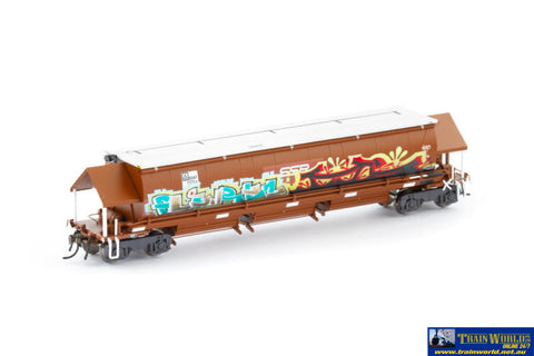 AUS-NGH74 Auscision BGKF Grain Hopper Faded SRA Red with SSR Logos Grain Lid DCA Bogies & Graffiti - Single Wagon